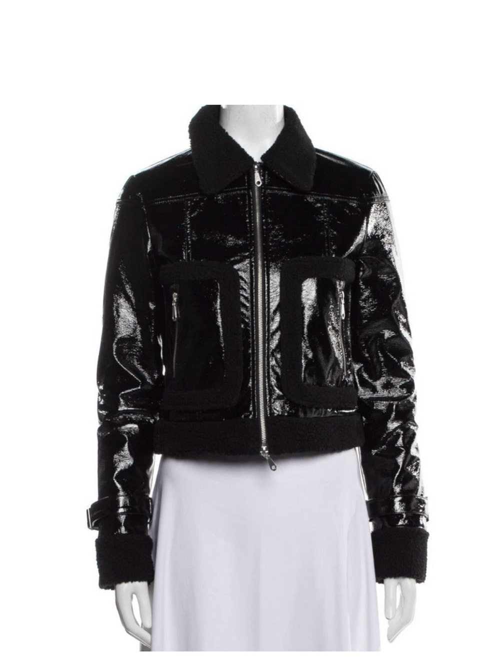 Rebecca Minkoff Black Glossy Jacket - Picture 1 of 3